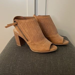 Tan Peep-Toe Bootie (NWOT)